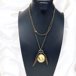 Chicago Cubs Winged Pocket Watch In Antique Brass Tone Metal With XL Chain